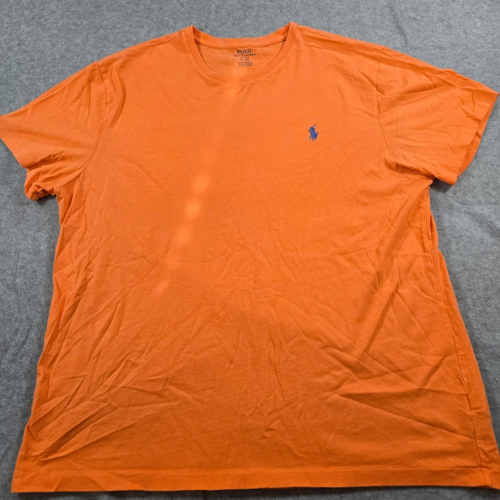 Polo Ralph Lauren Mens Orange Cotton Short Sleeve Pony Logo T-Shirt Large